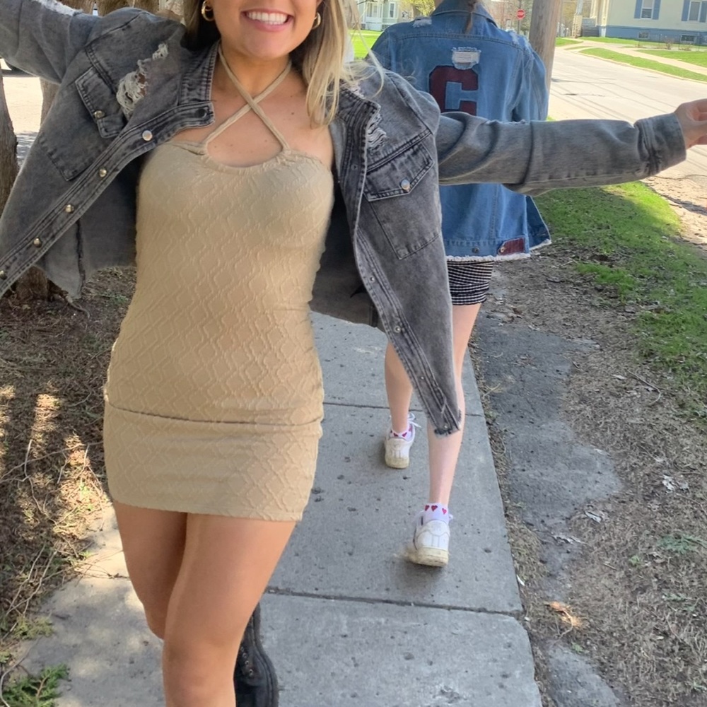 Tan H&M Tie Dress